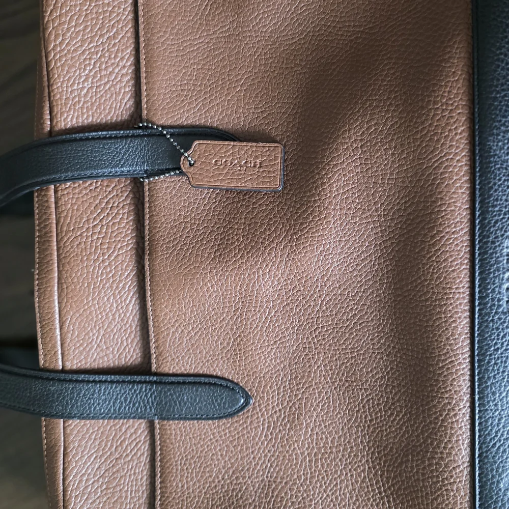 Coach Hamilton Brown And Black Leather Business Briefcase Bag With Strap - Picture 4 of 13